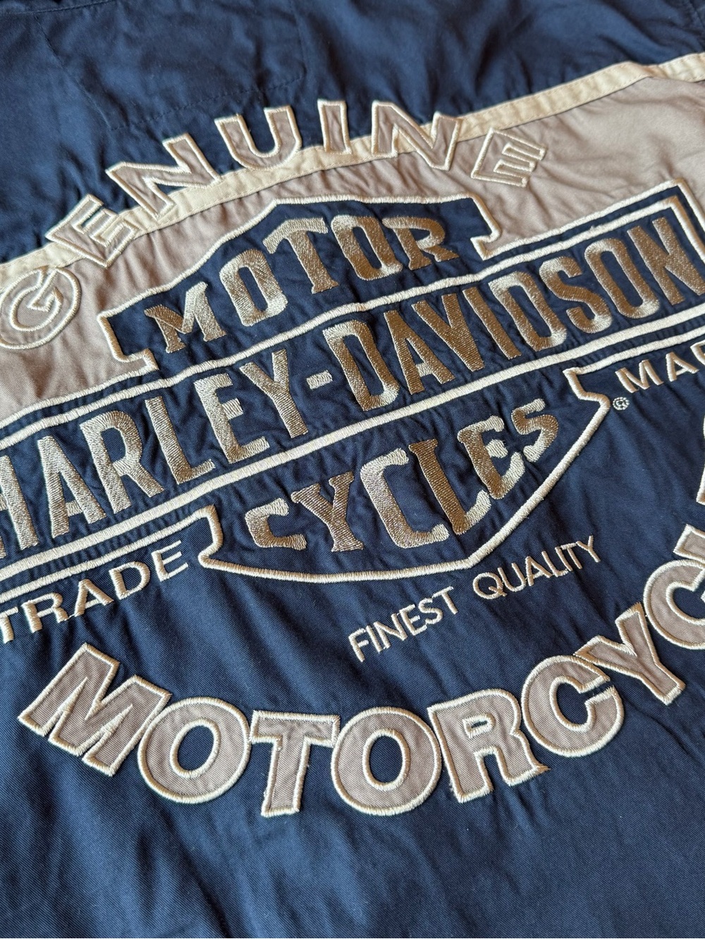 Harley-Davidson Embroidered Button-Up Work Shirt Medium - Picture 4 of 9